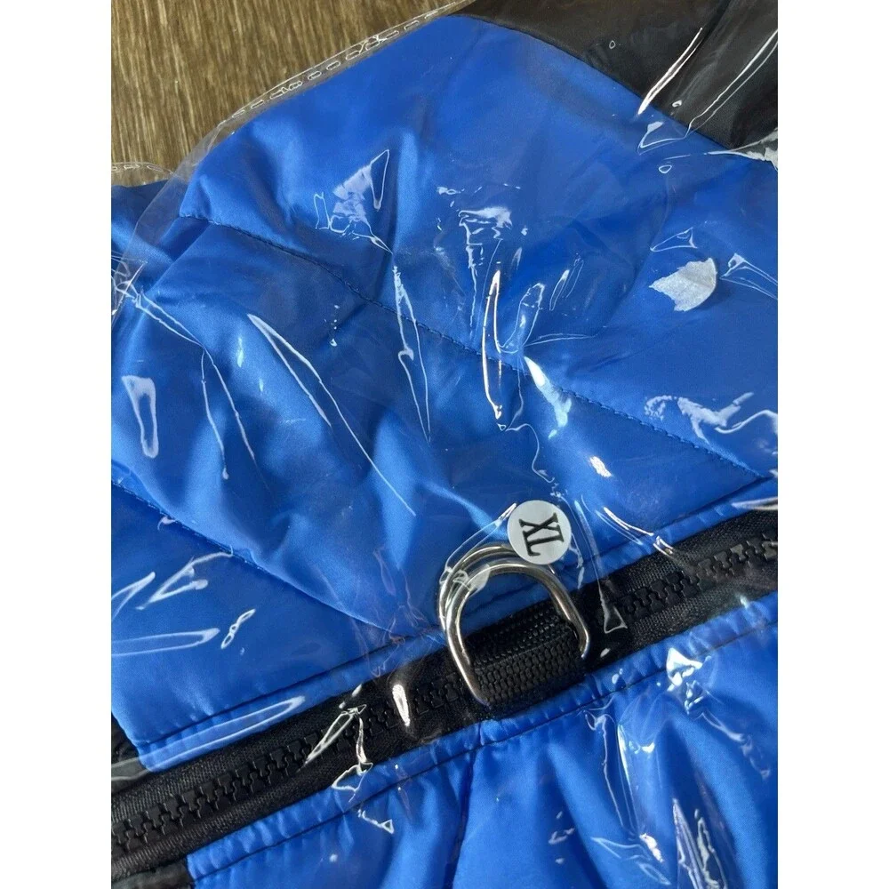 NEW XL Dog Coat with Zipper Quilted Nylon W/ Leash Loops